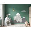 Detská nástenná dekorácia Sivé vrcholky (Rozměr obrazu 108,5 x 200 cm, Povrchová úprava 3D)