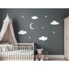 Sada detských dekorácií Oblačná noc (Rozměr obrazu 66 x 156 cm, Povrchová úprava 3D)