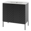 Skrinka pod umývadlo Aspen 08 - čierna (Barva podstavy Černá, Koupelny - Typ sestavy bez desky)