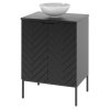 Kúpeľňová skrinka pod umývadlo Aspen 09 - čierna (Barva podstavy Černá, Koupelny - Typ sestavy bez desky)