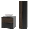 Kúpeľňová skrinka s umývadlom Avela 02 - čierna / orech (Koupelny - Typ sestavy bez desky)