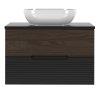 Skrinka s umývadlom do kúpeľne Avela 01 - čierna / orech (Koupelny - Typ sestavy bez desky)