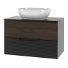 Skrinka s umývadlom do kúpeľne Avela 01 - čierna / orech (Koupelny - Typ sestavy bez desky)