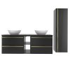 Skrinka pod umývadlo s poličkou Vesper 02 140 - čierna (Koupelny - Typ sestavy s deskou)