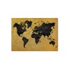 Dekoračná mapa sveta v zlatom dizajne (Velikost obrazu A1, Barva rámu Bez rámu, Povrchová úprava 3D)