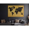 Dekoračná mapa sveta v zlatom dizajne (Velikost obrazu A1, Barva rámu Bez rámu, Povrchová úprava 3D)