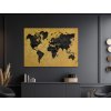 Dekoračná mapa sveta v zlatom dizajne (Velikost obrazu A1, Barva rámu Bez rámu, Povrchová úprava 3D)