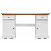 Velký psací stůl z masivu Bellu - bílá/dub