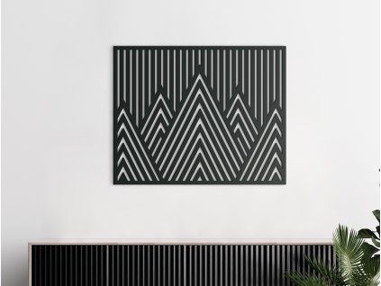 52500 minimalistisches holzbild berggipfel