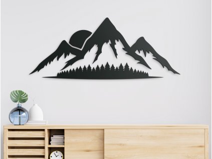 52572 holzbild sonnenuntergang hinter den bergen