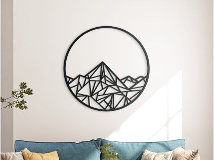 Polygonales Wandbild GIPFEL (Bildabmessungen 31 x 31 cm, Bildfarbe Grau)