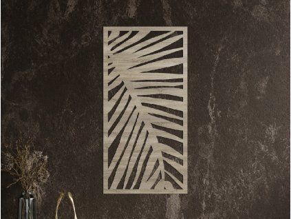 Modernes Bild PALMENBLATT (Bildabmessungen 31 x 15,5 cm, Bildfarbe Grau)