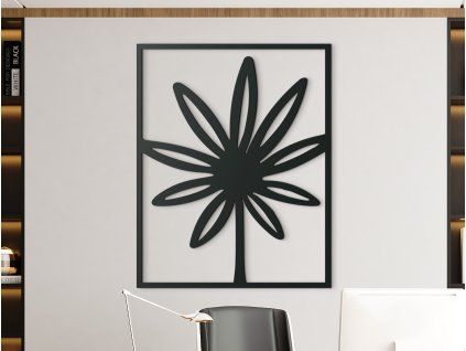 Minimalistisches Bild BLUME (Bildabmessungen 28,5 x 22,5 cm, Bildfarbe Grau)
