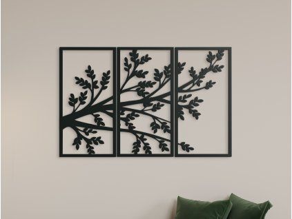 3D-Wandbild ÄSTE (Bildabmessungen 85,5 x 133 cm, Bildfarbe Grau)