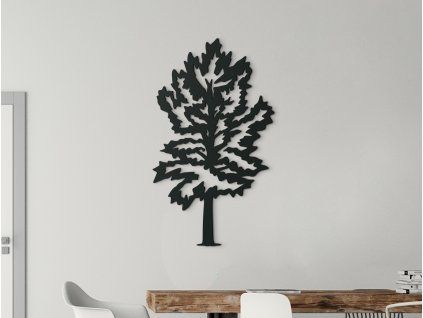 Holzsticker BAUM IM HERBST (Bildabmessungen 31,5 x 18 cm, Bildfarbe Grau)