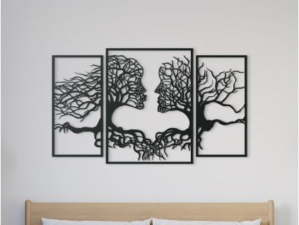Holzbild BLICK DER BÄUME (Bildabmessungen 89 x 150 cm, Bildfarbe Grau)