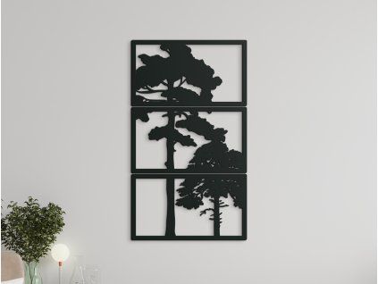 Mehrteiliges Bild BÄUME (Bildabmessungen 45,5 x 26 cm, Bildfarbe Grau)