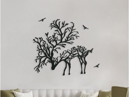 52944 3d wandsticker hirsch