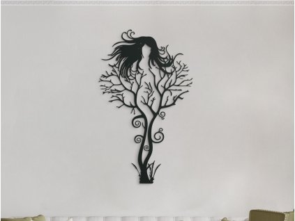 52968 holzsticker frau in der brise