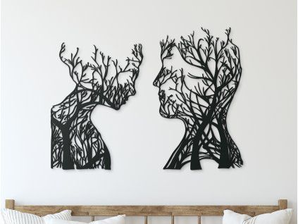 Holzsticker BLICKE (Bildabmessungen 89 x 120 cm, Bildfarbe Grau)