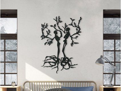 Holzsticker BAUMGEÄST (Bildabmessungen 44,5 x 31,5 cm, Bildfarbe Grau)