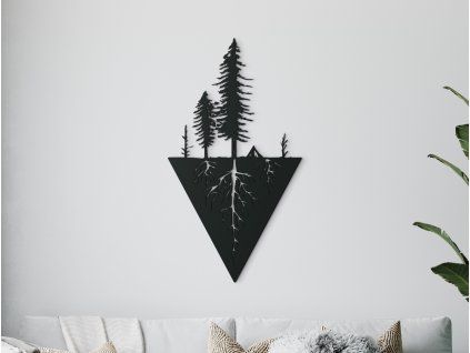 Modernes Bild WALD (Bildabmessungen 133 x 72 cm, Bildfarbe Grau)