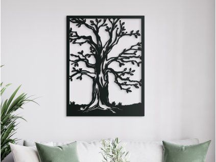 Holzbild APFELBAUM (Bildabmessungen 42,5 x 32,5 cm, Bildfarbe Grau)