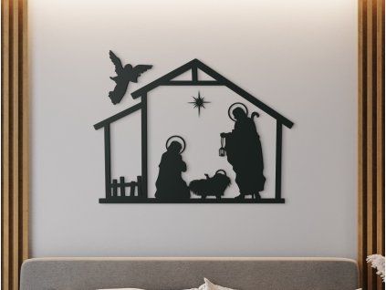 Holzsticker Bethlehem (Bildabmessungen 32,5 x 42,5 cm, Bildfarbe Grau)