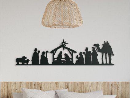 Wandbild BETLEHEM (Bildabmessungen 35 x 133 cm, Bildfarbe Grau)