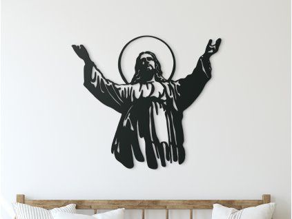 Wandsticker CHRISTUS (Bildabmessungen 79 x 89 cm, Bildfarbe Grau)