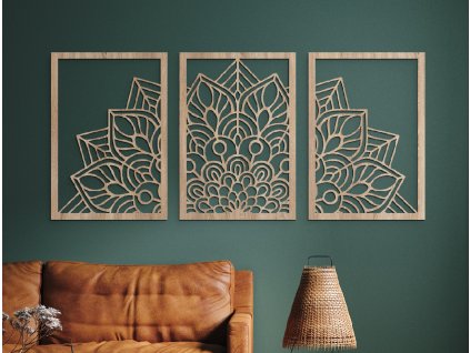 53220 mehrteiliges wandmandala blume