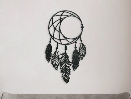 Holzmandala TRAUMFÄNGER (Bildabmessungen 44,5 x 25 cm, Bildfarbe Grau)