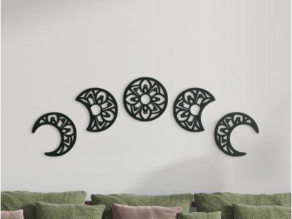 Holzsticker MOND (Bildabmessungen 65 x 186 cm, Bildfarbe Grau)
