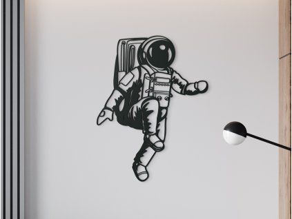 Holzsticker ASTRONAUT (Bildabmessungen 29,5 x 22,5 cm, Bildfarbe Grau)