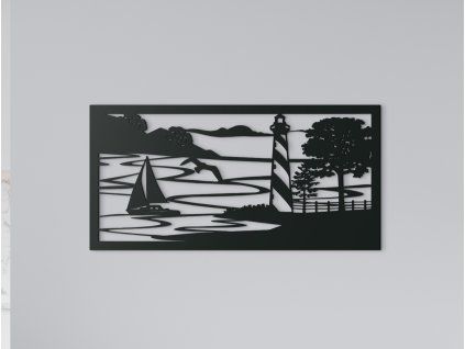 Holzbild HAFEN (Bildabmessungen 15,5 x 31,5 cm, Bildfarbe Grau)
