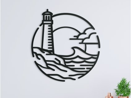 53466 holzsticker fur die wand leuchtturm