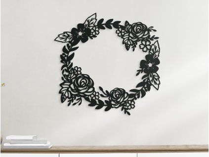 Frühlingstürkranz BLUMEN (Bildabmessungen 43 x 44,5 cm, Bildfarbe Grau)