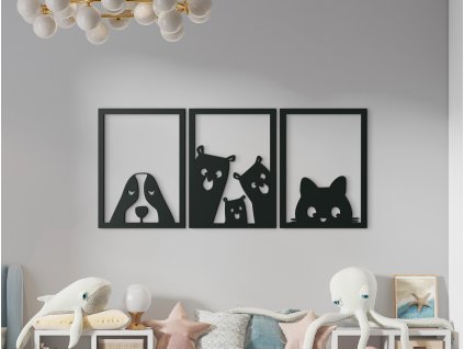 53883 3 teiliges kinderbild neugierige tiere