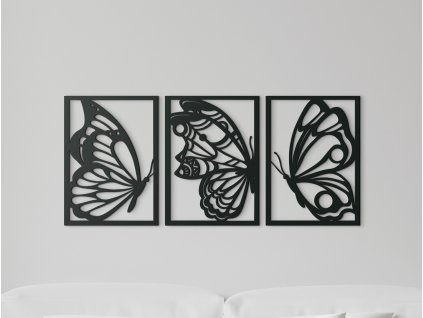 53919 3 teiliges wandbild schmetterlinge