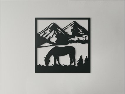 3D-Wandbild GRASENDES PFERD