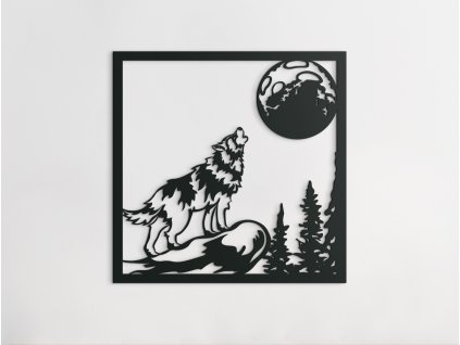 54036 holzbild anfuhrer des wolfsrudels