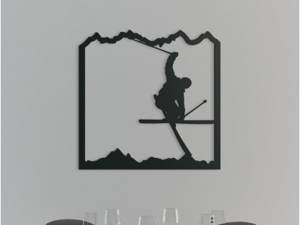 54084 holzbild skifahrer