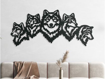 Holzsticker WOLFSRUDEL (Bildabmessungen 19,5 x 44,5 cm, Bildfarbe Grau)