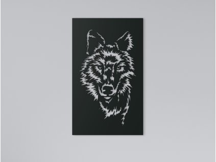 Holzbild für die Wand EINSAMER WOLF