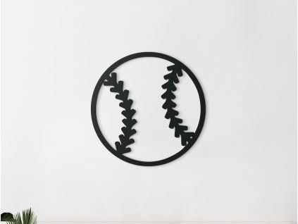Holzsticker BASEBALL (Bildabmessungen 22,5 x 22,5 cm, Bildfarbe Grau)
