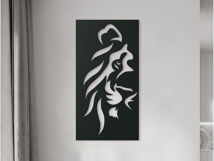 3D-Bild LÖWE – BLICK EINES RAUBTIERS (Bildabmessungen 31,5 x 16,5 cm, Bildfarbe Grau)