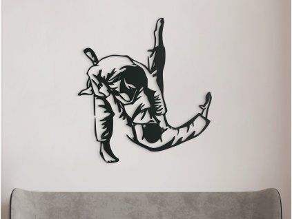 Holzsticker JUDO (Bildabmessungen 24,5 x 22,5 cm, Bildfarbe Grau)