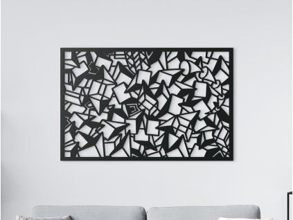 Holzbild POLYGONALIE (Bildabmessungen 29 x 44,5 cm, Bildfarbe Grau)