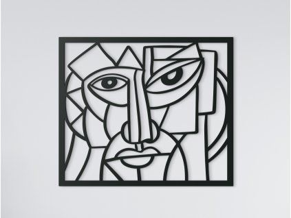 Abstraktes Wandbild ALTER HERR (Bildabmessungen 32 x 37 cm, Bildfarbe Grau)