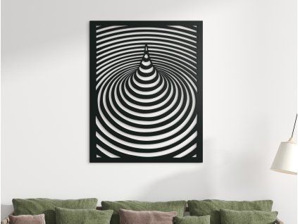 Modernes Holzbild HYPNOSE (Bildabmessungen 28,5 x 22,5 cm, Bildfarbe Grau)